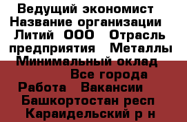 Ведущий экономист › Название организации ­ Литий, ООО › Отрасль предприятия ­ Металлы › Минимальный оклад ­ 24 000 - Все города Работа » Вакансии   . Башкортостан респ.,Караидельский р-н